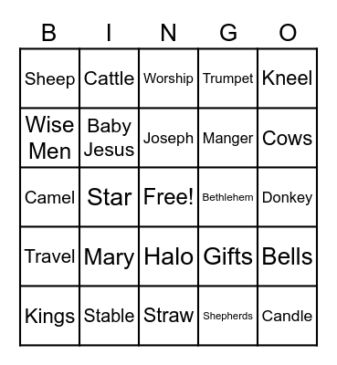 JESUS Bingo Card