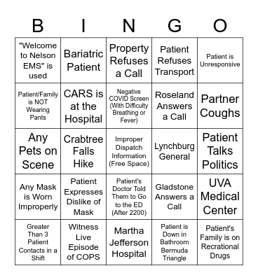 NEMS Bingo Card
