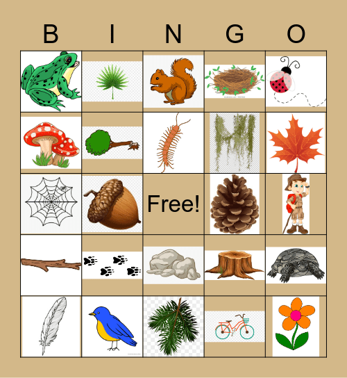 Thanksgiving Nature Scavenger Hunt Bingo Card