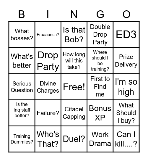 XXXLibXXX Bingo Card