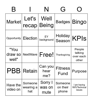 BAMFAM Bingo Card