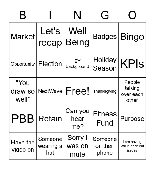 BAMFAM Bingo Card