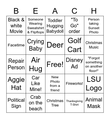 Thanksgiving 2020 Bingo Card