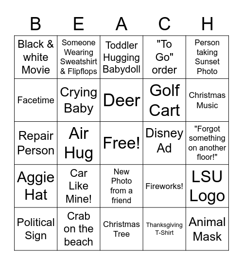 Thanksgiving 2020 Bingo Card