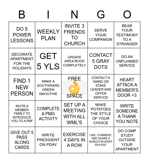 RUPERT ZONE Bingo Card