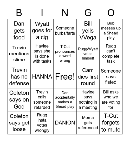 Among Us Bingo Free Printable