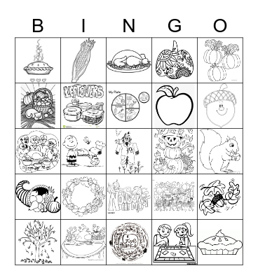 Thanksgiving Bingo Card