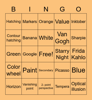 Art Bingo Card