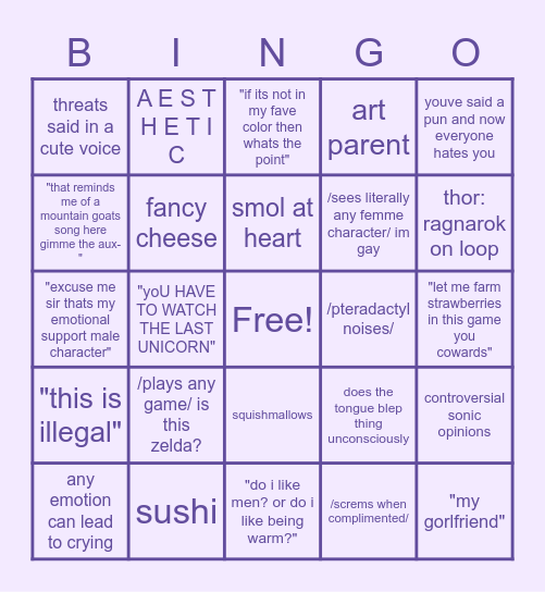 it me Bingo Card