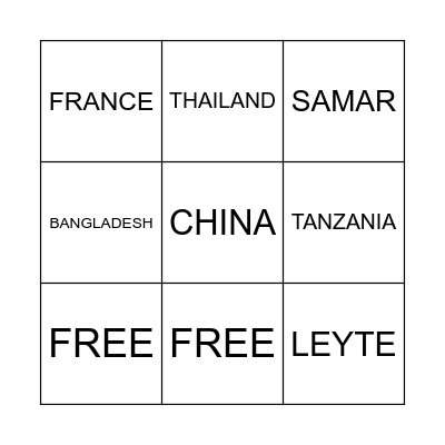 CULTURE IN OTHER PLACES Bingo Card