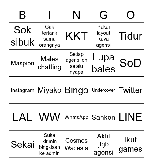 Leobert Bingo Card