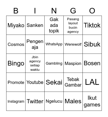 everen's! •ᴗ• Bingo Card