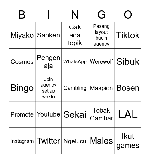 everen's! •ᴗ• Bingo Card