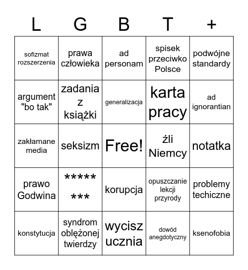 BINGOWOŹNIAK Bingo Card