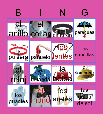 Los accesorios Bingo Card