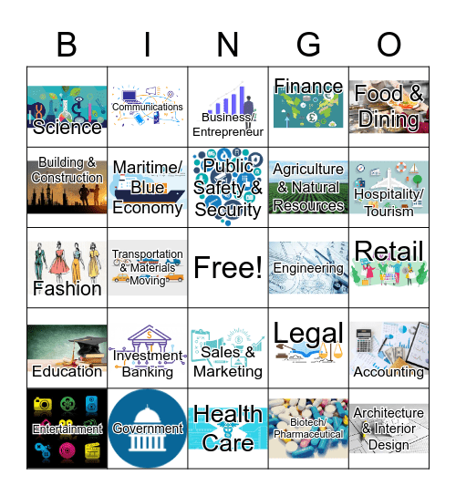 Career Industries Bingo Card