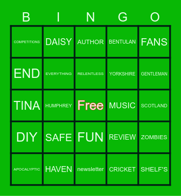 Christopher Artinian Bingo Card