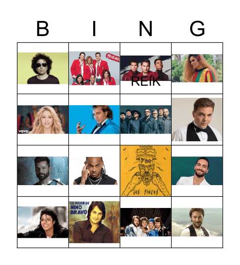 BINGO MUSICAL Bingo Card