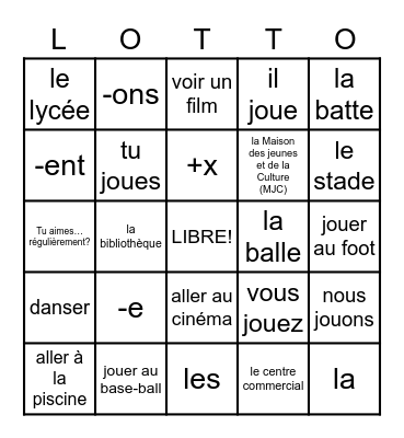 p.7-8 sports + the+plural+-er verbs Bingo Card