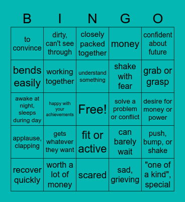 Vocab Bingo Card