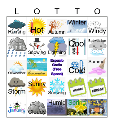 El tiempo Bingo Card