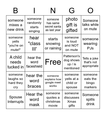 Dietrich Ortho Team Christmas BINGO! Bingo Card