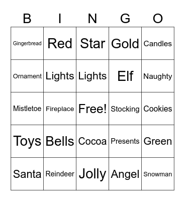 CHRISTMAS BINGO Card