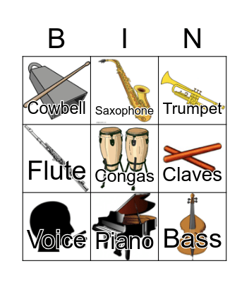 Latin Instruments Bingo Card