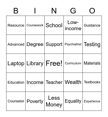 Lesson 3 Bingo Card