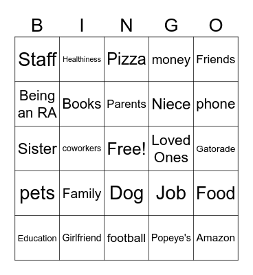 Thanksgiving Bingo Card