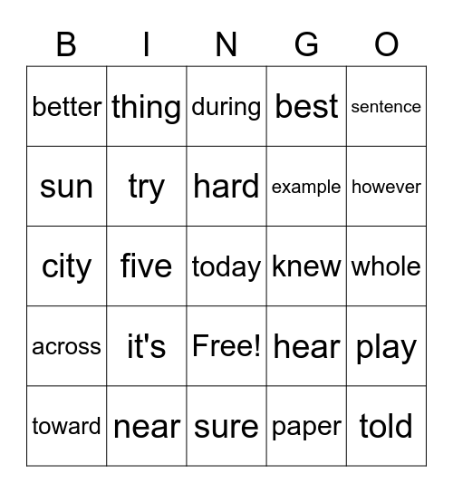 LEVEL 6 Bingo Card