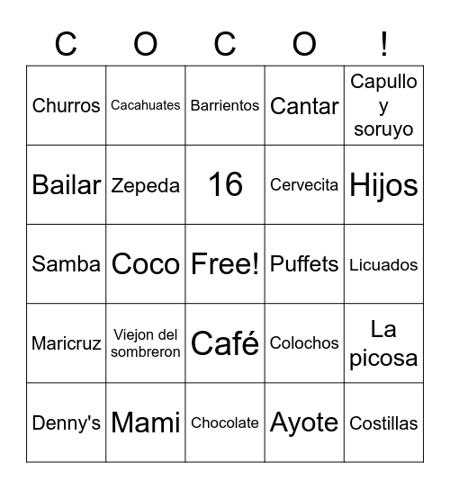 CUMPLE MAMI Bingo Card