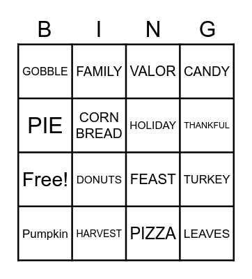 Valor cubs bingo Card