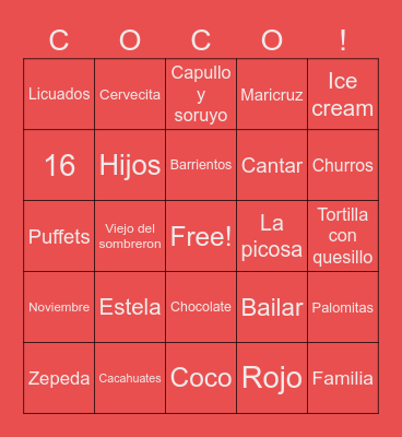 CUMPLE MAMI Bingo Card