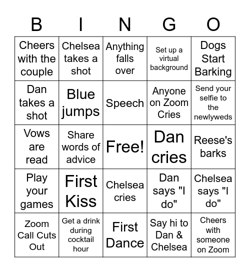 Wedding Bingo Card