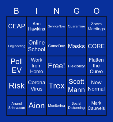 SSRE 2020 Holiday Party Bingo Card