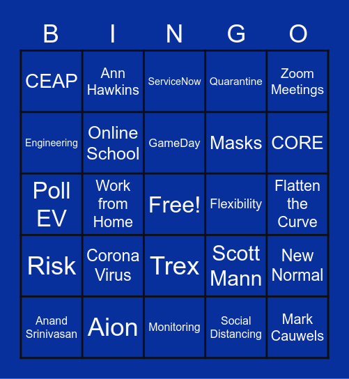 SSRE 2020 Holiday Party Bingo Card