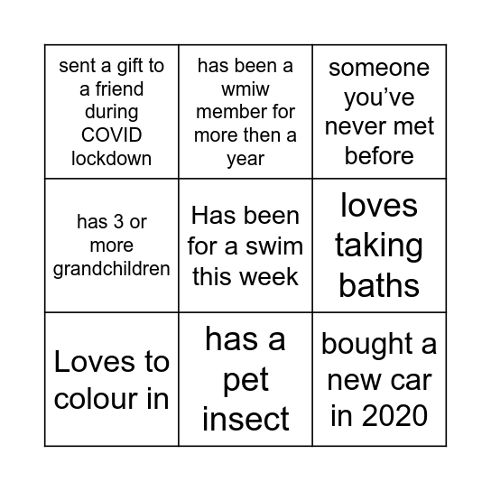 Find soeone who... Bingo Card