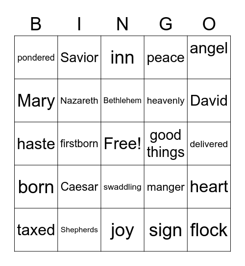 Christmas Story Bingo Card