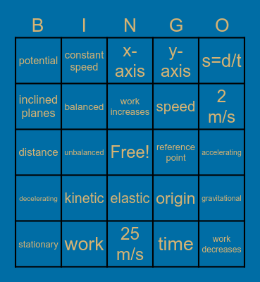 Unit 3 Bingo Card