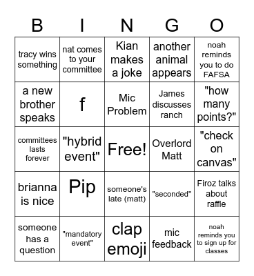 PSP Bingo Square Bingo Card