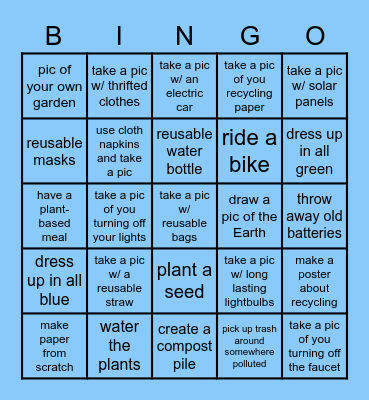 ECR Recycling Bingo Card