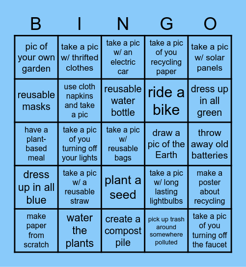 ECR Recycling Bingo Card