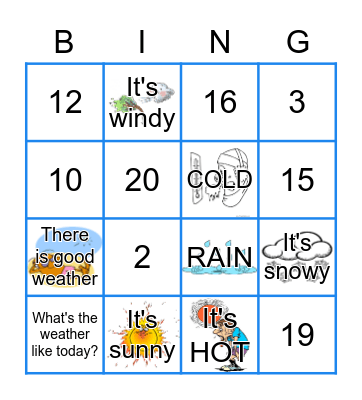 What's the weather? Ms. Campbell Bingo Card
