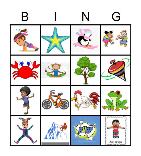 Fitness Bingo Card