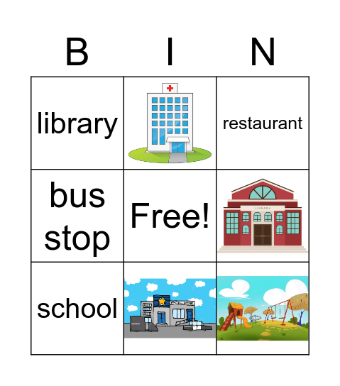 places in town Bingo Card