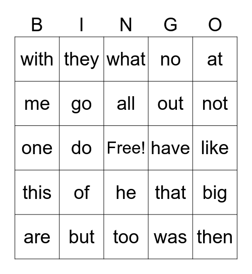 Sight Word List 4 & 5 Bingo Card