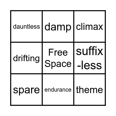 Module 3 Week 1 Vocabulary Bingo Card