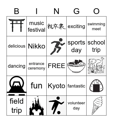 My Best Memory Bingo Card