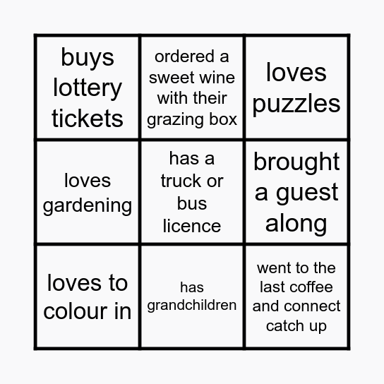 Find someone who... Bingo Card